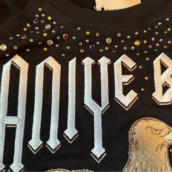 Aniye By Eagle Long Sleeved Cotton Sweatshirt in Black -Women's Size L - Picture 11 of 14